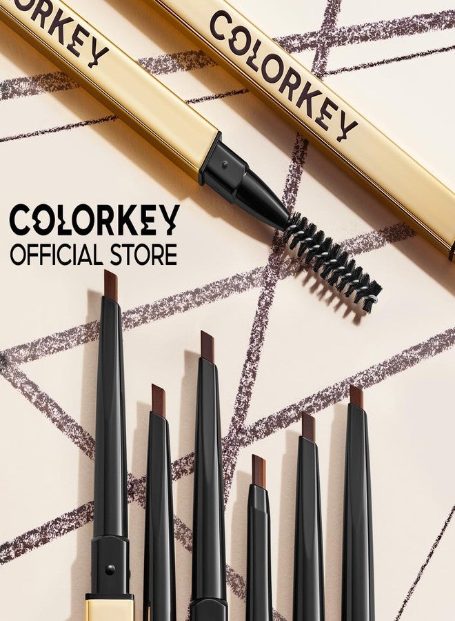 COLORKEY Contour Sketch Eyebrow Pencil: Retractable, Small Triangle Core, Defines Various Brow Shapes, Creates Defined Brows, Long-Lasting Wear (01 Mocha Brown) - Image 2